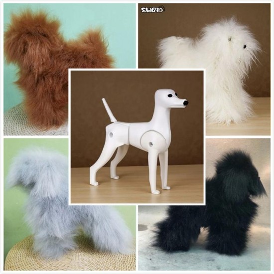 Toy Poodle Model Dog with White "High Density" Wig Opawz